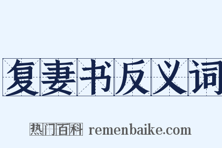 复妻书反义词是什么意思的图片